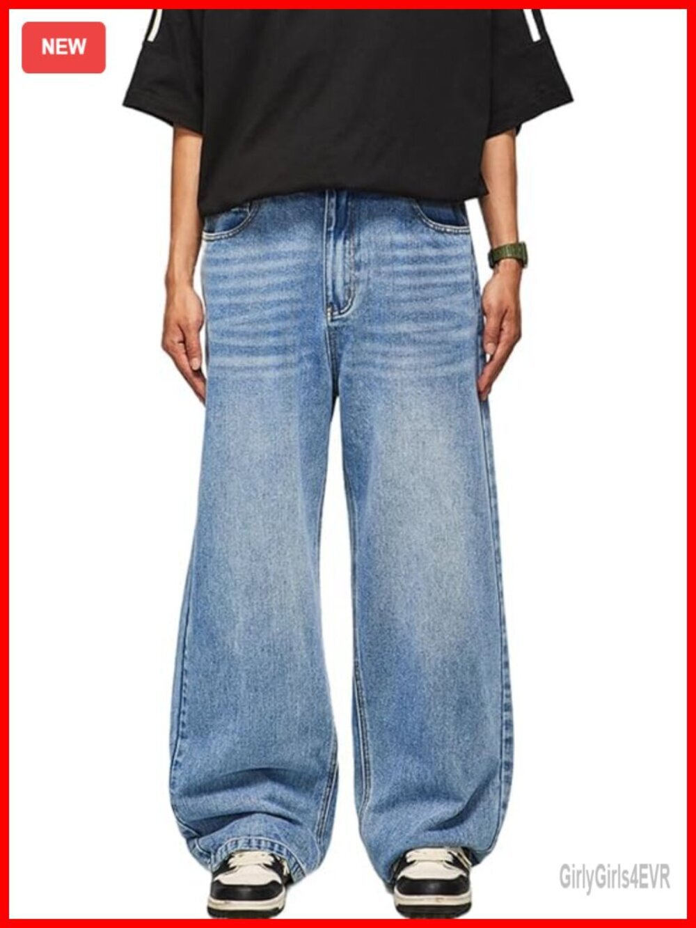 Baggy Y2k Skater Vintage Wide Leg Jeans Loose Fit Denim Pants
